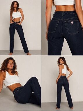 Vintage Guess USA Dark Wash High Rise Mom Jeans W27 90s
